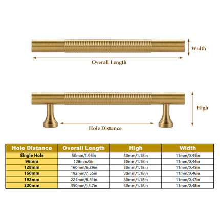 6 Sizes Gold Cabinet Door Handle Light Luxury Bronze Pull for Wardrobe Drawer