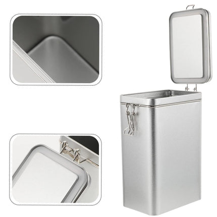 Tea Storage Canister Airtight Coffee Beans Container Iron Food Sealed Jar