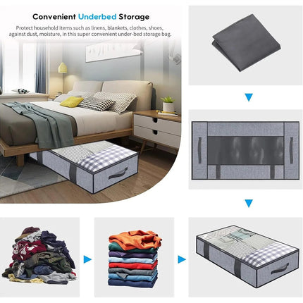 2PCS Clothes Under Bed Storage Bag Wardrobe Dustproof Moisture-proof Organizer Bag