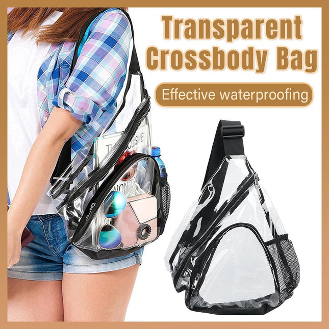 Transparent PVC Waterproof Crossbody Bag Casual Shoulder Slant Backpack Travel