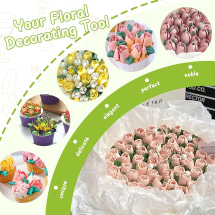 Russian Piping Tips Cake Decorating Set - 14 or 32 PCS Stainless Steel Nozzles