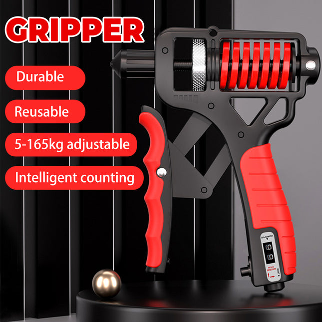 Adjustable Hand Gripper 5 to 165kg High Carbon Steel with Digital Counter