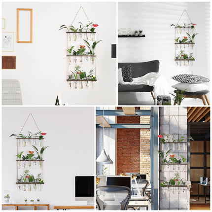 Wall Mounted Hydroponic Test Tube for Home Office Indoor Garden Decorative Vase