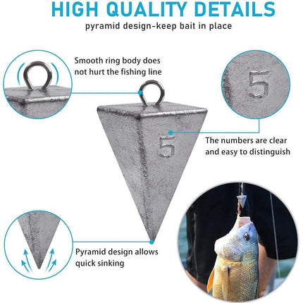 Four Sided Triangular Fishing Lead Sinker with Ring Conical Drop Weight Tackle