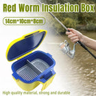 Red Worm Holding Case Fishing Lure Storage Box Live Bait Organizer Container