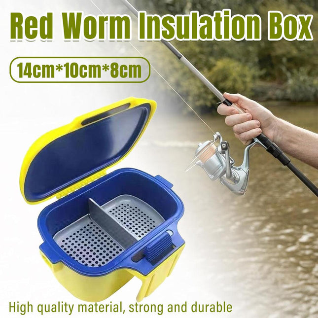 Red Worm Holding Case Fishing Lure Storage Box Live Bait Organizer Container