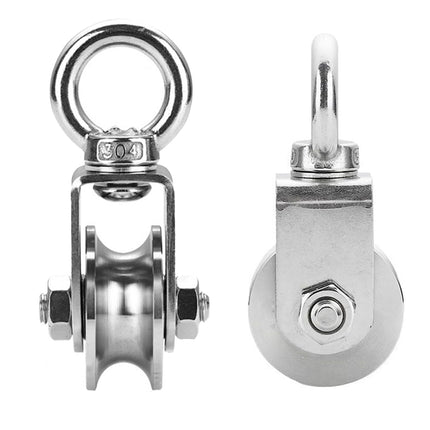 Stainless Steel Pulley Wheel Lifting Ring Wire Rope Roller For Hoist Rail