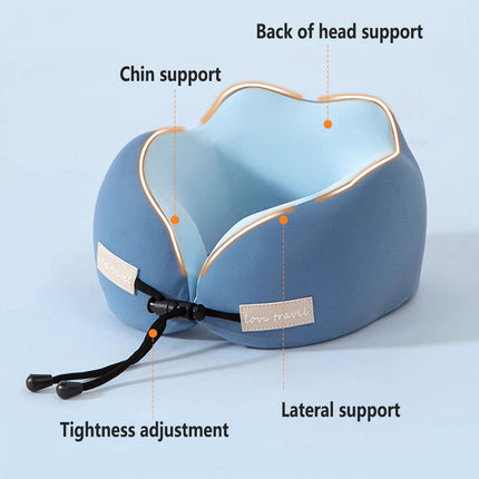 Travel Neck Pillow Memory Foam U Shape Grey Cushion for Airplane Train Support