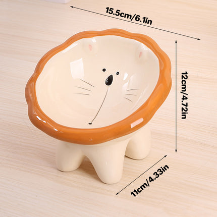 Cartoon Lion Pet Bowl Food and Water Dish for Cats and Dogs Feeding Accessories