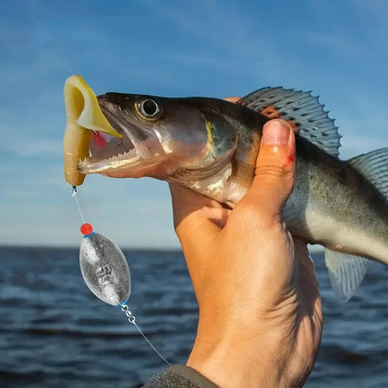 Egg Shaped Fishing Lead Sinker Plastic Core Raft Pole Weight Tackle Accessories