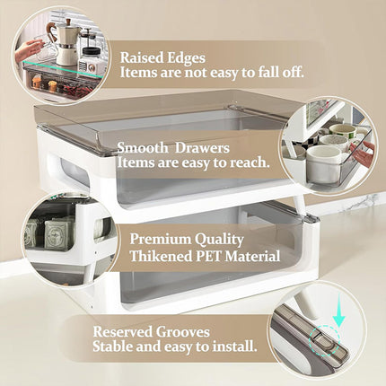 2 or 3 Tier Transparent Drawer Storage Rack for Home and Office Desk