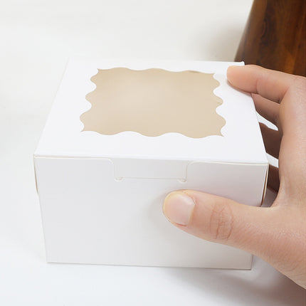 50PCS Cake Packaging Boxes Transparent Window Design 10.2x10.2x6.7cm Durable