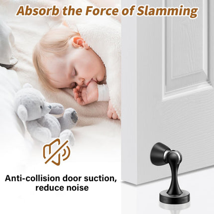 8 Colours Wall Mounted Door Stopper with Suction Catch Anti-Collision Design