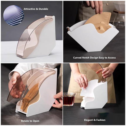 Fan Shaped Coffee Filter Storage Dustproof Box Easy To Access For Cafe Kitchen