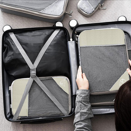 6PCS Compression Packing Cubes Expandable Luggage Storage Bag Travel Packing Bag