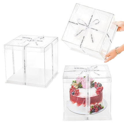 50pcs Transparent Cake Packaging Box Bakery Cake Boxes Plastic Packing Boxes