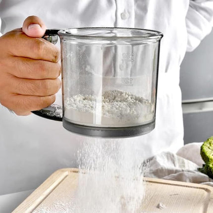 Semi Automatic Hand Held Flour Sifter Baking Powder Strainer Sieve Kitchen Tool