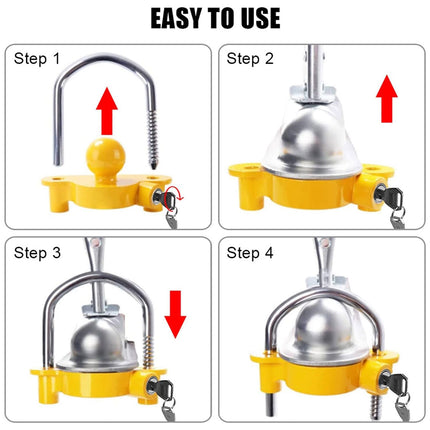Trailer Hitch Lock Anti Theft Device Tow Hook Security Lock Car Yacht Connector