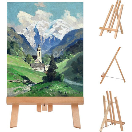 Tabletop Solid Wood Easel Adjustable Height Foldable for Art Sketch Oil Painting