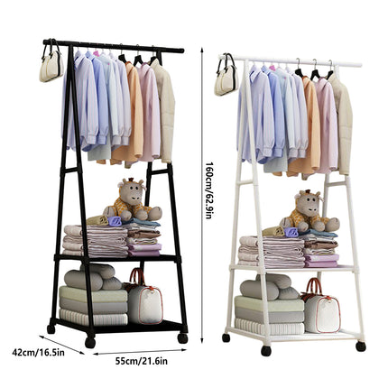 Floor Standing Thickened Triangle Coat Rack Clothes Drying Stable Space Saving