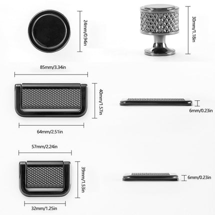 Modern Wardrobe Door Handles Hammer Patterned Drawer Pulls for Cabinet Furniture
