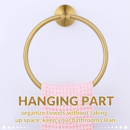Bathroom Towel Rack Wall Mounted Towel Ring Black Toilet Paper Holder Shelf