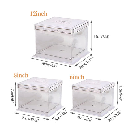 10PCS Clear Cake Box Treat Display Portable Packaging Food Safe PET Birthday