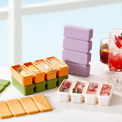 Silicone Ice Cube Moulds with Lid Bar Ice Compartment Home Ice Box for Drinks