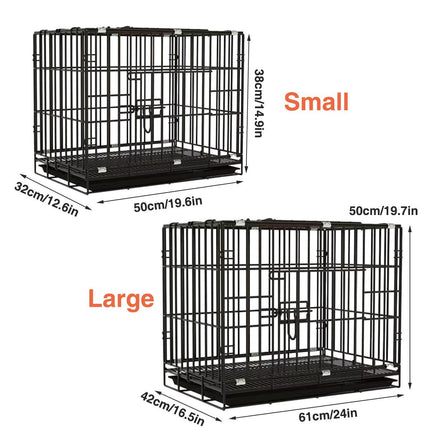 Metal Dog Crate Pet Cage with Divider for Puppies Cats Kennel Indoor Pet House