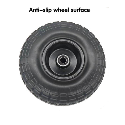 2PCS Heavy Duty PU Foam Tires 4.10/3.50-4 Flat Free Wheels For Tool Cart Wagon
