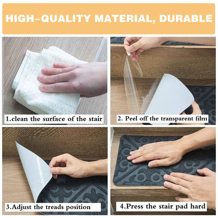 12PCS Non-Slip Carpet Stair Treads Indoor Step Mats for Home Use