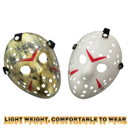 2pcs Horror Hockey Style Mask Halloween Costume Party Scary Face Cover