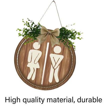 Wooden Toilet Signs Wall Hanging Gender Signage Decorative Bathroom Door Signs