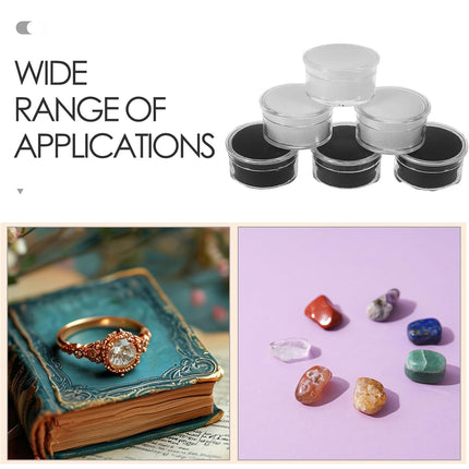 Rotary Cover Transparent Bare Stone Box Jewel Ring Face Diamond Storage Case