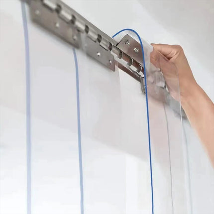 Clear PVC Strip Door Curtain 2 Pack 200cm Thermal Dust Barrier