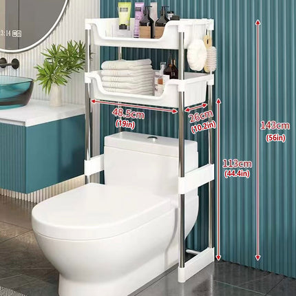 Toilet Storage Rack Over Toilet Shelf Floor Stand Bathroom Organiser Small Space