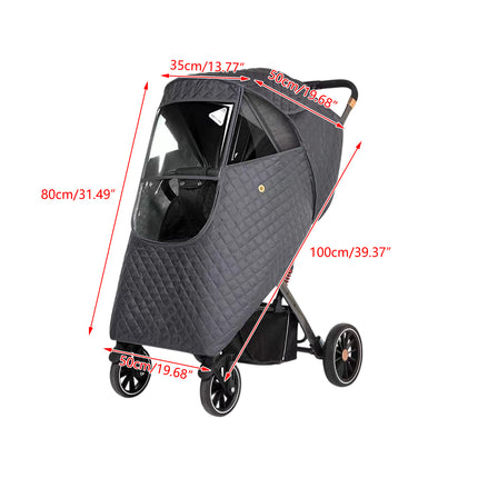 Stroller Cover Rainproof Breathable All Season Pram Protector with Mesh Vents