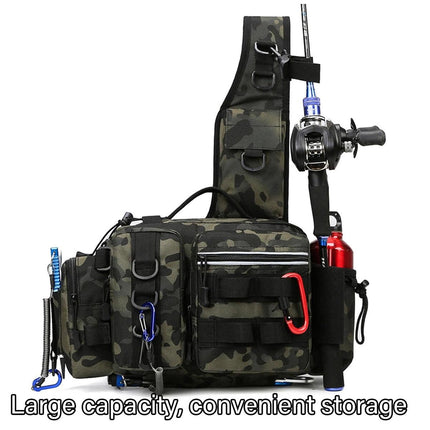 Tactical Fishing Backpack Large Capacity Outdoor Waist Chest Bag Camouflage