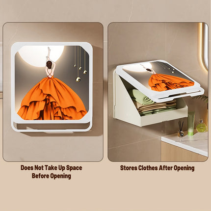 Bathroom Mural Clothes Folding Storage Box Wall Mounted Bathroom Mural UnpQe