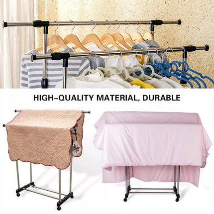 Double Rail Clothes Drying Rack For Indoor Outdoor Laundry Space Saving Durable