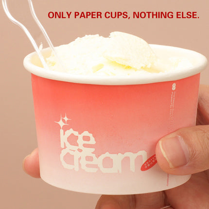 100PCS 4oz Ice Cream Cups Paper Cups Food-Grade Water-Proof Oil-Proof Takeaway