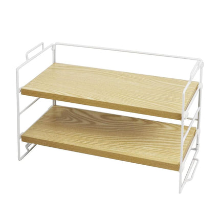 Double Layer Storage Shelf Desktop Organizer Cosmetics Stationery Rack for Desk