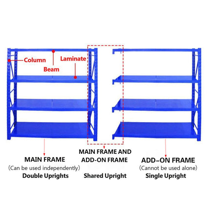 Multi-Layer Cargo Storage Shelf Warehouse Shelving Unit Heavy Duty Metal Rack