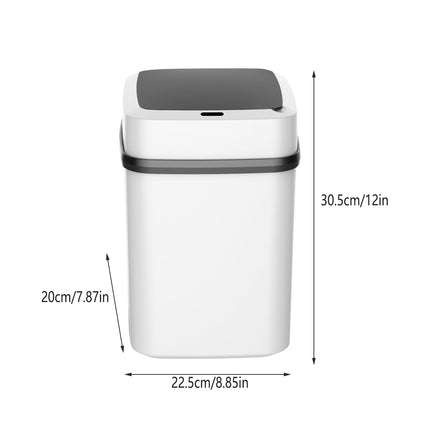 Automatic Sensor Trash Bin 12L Motion Kitchen Rubbish Can Touchless White