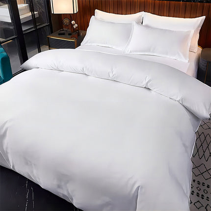 Hotel Quality White Duvet Cover Soft Fabric Bedding Set for Bedroom Motel