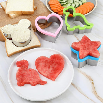 12PCS Sandwich Cutters Cartoon Cookie Molds Food Grade For Baking Decoration