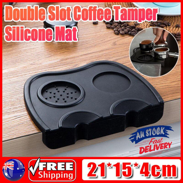Size Large Double Slot Coffee Tamper Silicone Mat Tamping Holder Pad Corner Dropped Tools