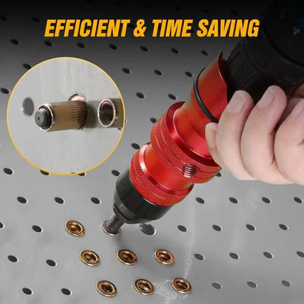 Rivet Nut Setter Drill Adapter M3-M10 with 30 Rivet Nuts Hardware Repair Kit