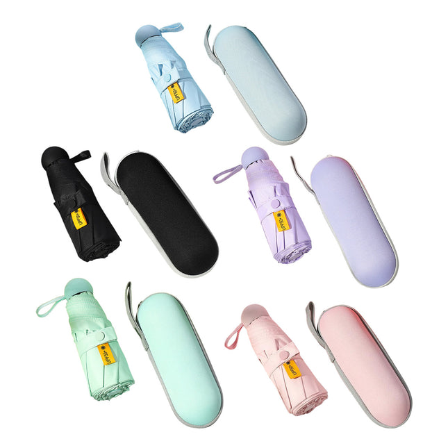 Portable Foldable Umbrella with Zipper Storage Bag Travel Commuter Rain-Proof