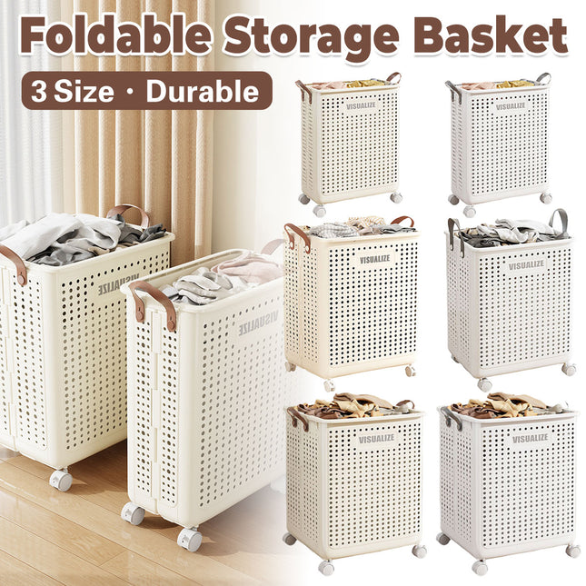 Folding Portable Laundry Basket Multifunctional Storage for Bathroom Household